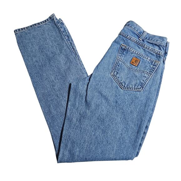 Carhartt Work Jeans Medium Wash Straight Leg 100% Cotton 34x34 - Picture 1 of 10